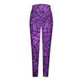 thumbnail image 3 of DDAPJ pyju Halloween Party Leggings for Women Spider Web Printed High Waist Stretch Yoga Running Pants Novelty Holiday Tights Buttery Soft Casual Milk Silk Legging Purple XXL, 3 of 5