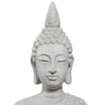 thumbnail image 6 of DecMode Gray Magnesium Oxide Buddha Indoor Outdoor Meditating Decorative Garden Sculpture with Floral Carvings, 19" x 13" x 28", 6 of 16