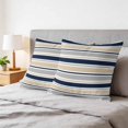 thumbnail image 6 of Pillow Covers 20x20 Set of 2, Beige Navy Blue Striped Square Throw Pillow Covers for Couch/Sofa/Living Room, Farmhouse Stripes Modern Abstract Art Decorative Soft Pillowcases for Couch Throw Pillows, 6 of 9
