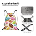 thumbnail image 4 of Xecao Color Donut Pattern Sports Drawstring Backpack - String Swim Gym Bag with Wet Proof Pocket for Women&Men-Small, 4 of 6