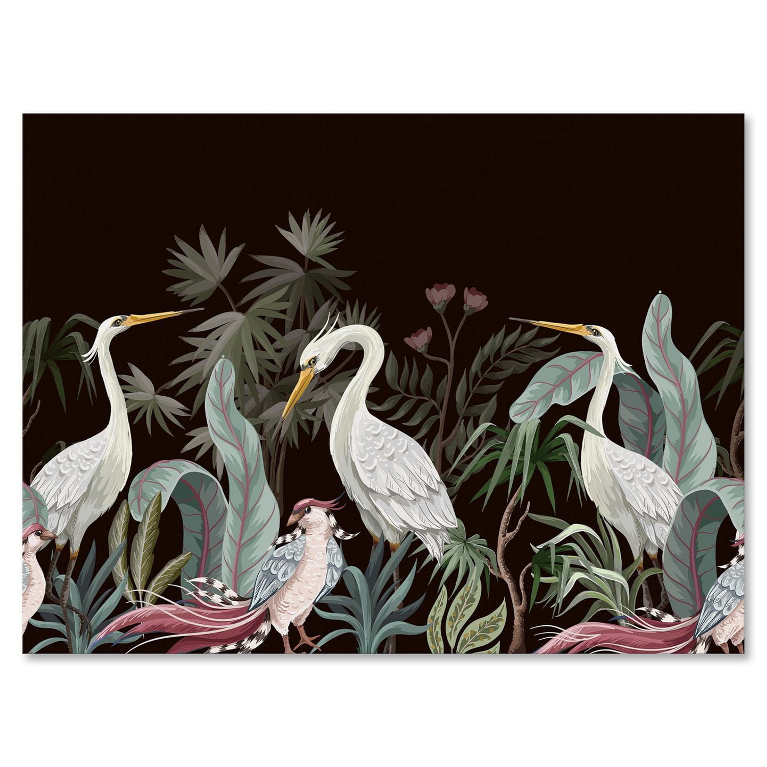 Designart Chinoiserie Aux Oiseaux Et Pivoines III Art mural sur toile