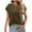 Army Green, variant on YUGYXL Women's Textured Short Sleeve Tees Cup Sleeve Tshirts Summer Lightweight Business Tops Holiday Shirts with Pocket Army Green L