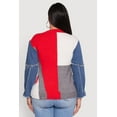 thumbnail image 5 of Womens Plus Size Daisy Color Blocked Denim Sleeve Sweater, 5 of 5