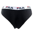 thumbnail image 3 of FILA Calzoncillos brasileños para mujer - Paquete de 4, cintura con logotipo, algodón elástico, color sólido Negro M (Medium), 3 of 3