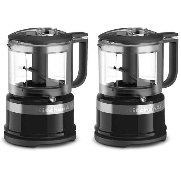 Picadora de alimentos KitchenAid KFC3516OB, 3.5 tazas, color negro ónix, paquete de 2