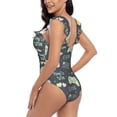 thumbnail image 4 of Xecao Gamers print Ruffle One-Piece Swimsuit for Women,for the Beach or Pool, 4 of 8