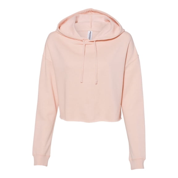 Independent Trading Co. Womens Lightweight Cropped Hooded Sweatshirt, L, Blush