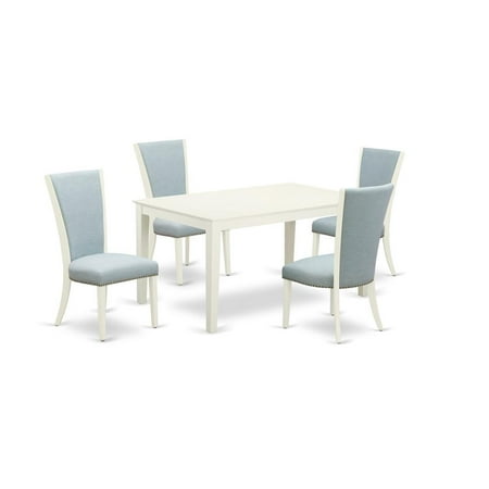 East West Furniture East-West Furniture CAVE5-LWH-15 – A wooden dining table set of 4 amazing indoor dining chairs with Linen Fabric Baby Blue color and a lovely mid-century dining table with… East West Furniture East-West Furniture CAVE5-LWH-15 – A wooden dining table set of 4 amazing indoor dining chairs with Linen Fabric Baby Blue color and a lovely mid-century dining table with…