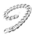 thumbnail image 3 of QQTDFG 7-11" Classic Mens Chain Wristband 316L Stainless Steel Curb Cuban Link Bracelet-Silver-15mm wide-8 inch, 3 of 8
