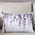 thumbnail image 3 of Purple Eucalyptus Leaves Throw Pillow Cover 24 x 36 Inch Decorative Pillow Cover Summer Leaf Watercolor Lumbar Pillowcase Seasonal Rectangle Cushion Case for Couch Sofa Bed Living Room, 3 of 7