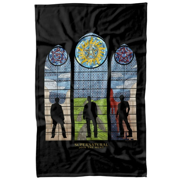 Supernatural Stained Glass Fleece Blanket 36' x 58'