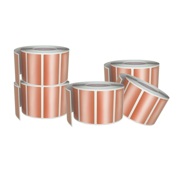 Small Color-Coding Label Roll 40mm x 19mm, 5 Rolls- 2500-Pack, Rectangular Labels Paper Stickers Bulk 1.57in x 0.75 in (Rose Gold) by Royal Green