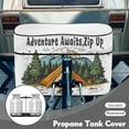 thumbnail image 3 of Yuyamidu Camping Trailer Propane Tank Cover Mountain Camper Propane Tank Protection Fit for Dual 30lb Tanks Zipper Gas Cylinder Cover Easy to Install Decor RV Accessories, 3 of 8