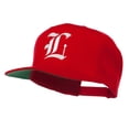 thumbnail image 2 of Old English L Embroidered Flat Bill Cap - Red OSFM, 2 of 5