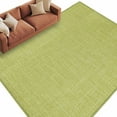 thumbnail image 2 of Fruit Green 8x10 Area Rugs, Farmhouse Burlap Solid Green Color Modern Linen Texture Non-Skid Rubber Backing Large Rectangle Rugs - Living Room Bedroom Home Office, Indoor Floor Carpets Washable Rug, 2 of 9