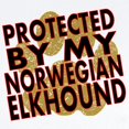 thumbnail image 2 of CafePress - Protected By My Norwegian Elkhound Body Suit - Baby Light Bodysuit, 2 of 4