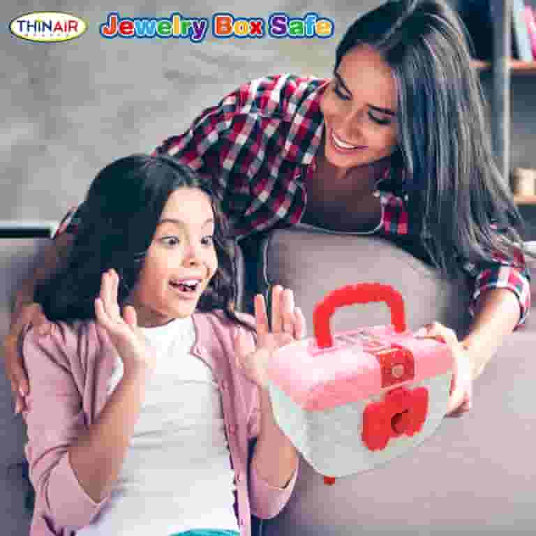 Playful Minds Jewelry Box Safe, Pink White Storage Safe, PIN Playful Minds Jewelry Box Safe, Pink White Storage Safe, PIN