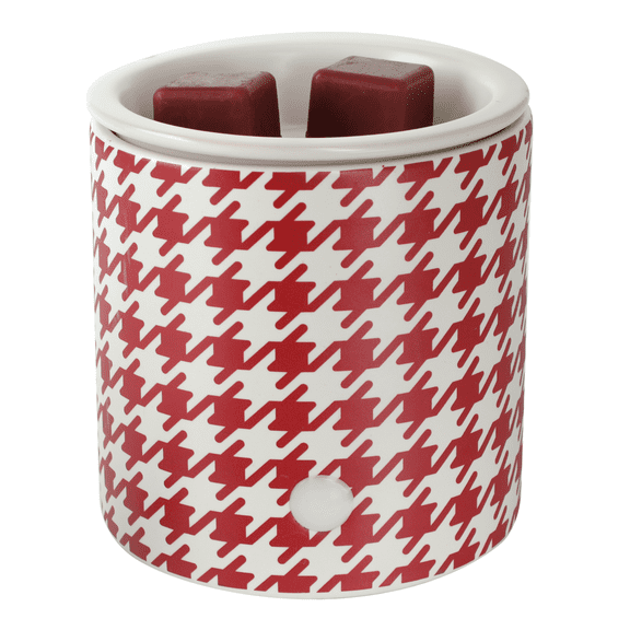 Mainstays Red Houndstooth Full Size Ceramic Fragrance Wax Melt Warmer
