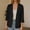 Black, variant on Women's 100%Cotton Blazer Jackets 3/4 Sleeve Casual Lightweight Notch Lapel Button Down Blazers with Pocket