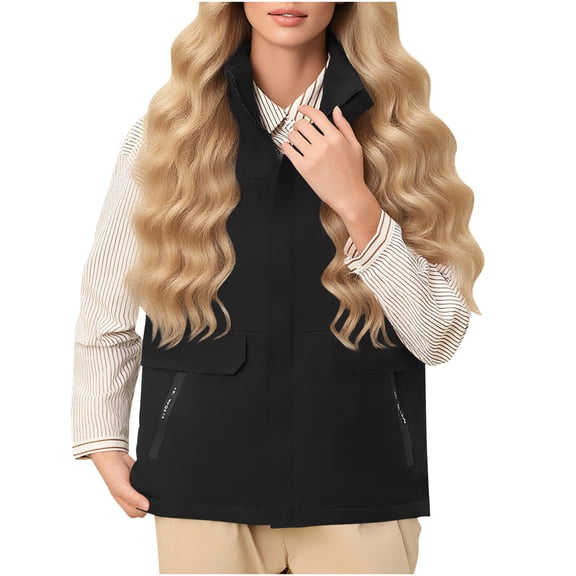 Kukoosong Women's Lightweight Puffer Vest Cozy Sleeveless Down Waistcoat with Pockets