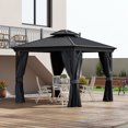 thumbnail image 2 of Outsunny Pavillon Extérieur à Toit Rigide 10 Pieds x 12 Pieds, Gris Foncé, 2 of 10