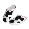 thumbnail image 2 of Daiia Cow Spots Print Women’s Fuzzy Slippers Memory Foam Lightweight House Shoes Cozy Loafer Flannel House Shoes-42/43, 2 of 7