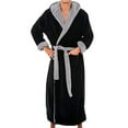 thumbnail image 5 of Skymirror Men Hooded Bathrobe with Adjustable Belt Super Soft Fluffy Highly Absorbent Solid Color Pocket Design Male Bathrobe, 5 of 8