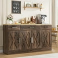 thumbnail image 1 of Buffet Cabinet with Drawers, 53” Large Sideboard Buffet Kitchen Storage Cabinet, Modern Farmhouse Coffee Bar with Shelves and Doors, Wood Buffet Table for Kitchen, Dining Room, Rustic Brown, 1 of 14