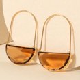 thumbnail image 2 of SUSHANG Semi-Circular Stone Earrings Semicircle Gemstone Drop Dangle Earrings for Women Sterling Silver Hook Earring, 2 of 4