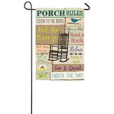 Evergreen Flag & Garden Porch Rules 2-Sided Suede 1'6 x 1'0.5 ft. Garden Flag