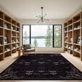 thumbnail image 2 of ODIKA 9'x12' Washable Area Rug Bat Damask Spooky Ornamental Scroll Gothic Scrollwork Horror Flowing Dynamic for Dining Room, Basement, Large Office, Non-Slip Chair-Friendly, 2 of 7