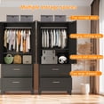 thumbnail image 6 of Metal Wardrobe Cabinet with 2 Drawer, 71" H Metal Armoire Wardrobe Closet with 1 Adjustable Shelf and Hanging Rod for Home, Laundry Room, Office, Installation Required, Black, 6 of 11