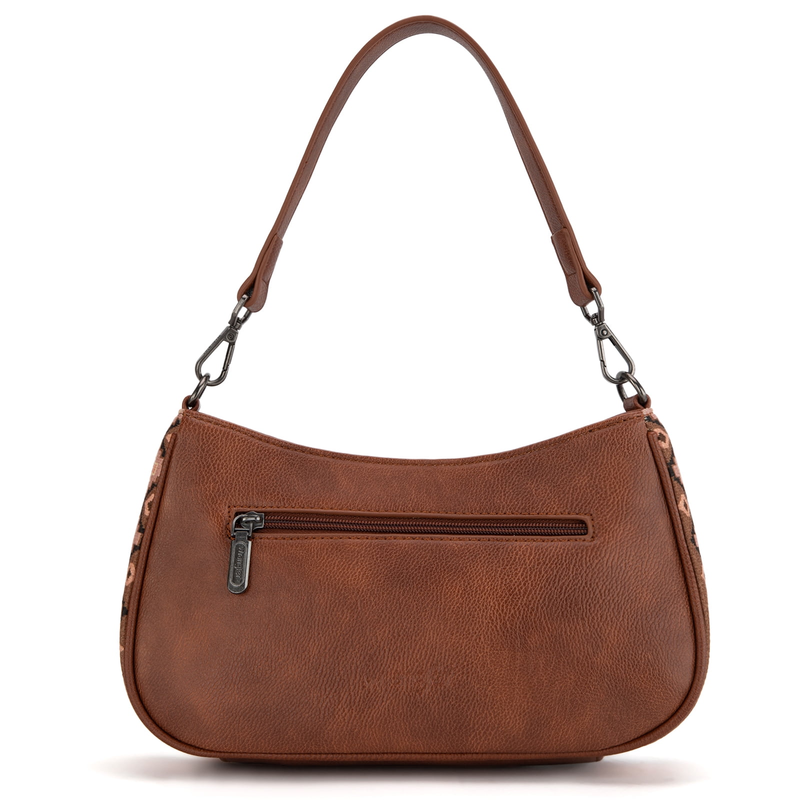 Wrangler Hobo Purse for Women Shoulder Purses Bag with Detachable Strap, Dark Brown
