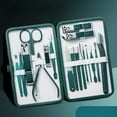 thumbnail image 3 of Portable Stainless Steel Nail Clippers Manicure and Pedicure Tool Set,Cuticle Cleaning Ear Spoon Nail Scissors Grooming Kit for Travel and Home-18Pcs-Dark Green, 3 of 6