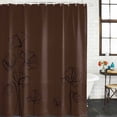 thumbnail image 2 of Brown Flowers Shower Curtain, Waterproof Shower Curtains for Bathroom, Japanese Abstract Floral Plants Simple Art Washable Fabric Bathtub Curtain Set Bath Decor with 12 Hooks 48"x72", 2 of 8