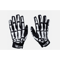 Biker Skeleton Bone Gloves – Full Finger Motorcycle, Cycling & Racing Gloves – Goth Style Mechanics Gloves (Size L)