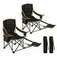 thumbnail image 1 of Goplus 2 Pcs Chaise de Camping Pliante avec Repose-Pieds Dossier Réglable Coussin Rembourré, 1 of 10
