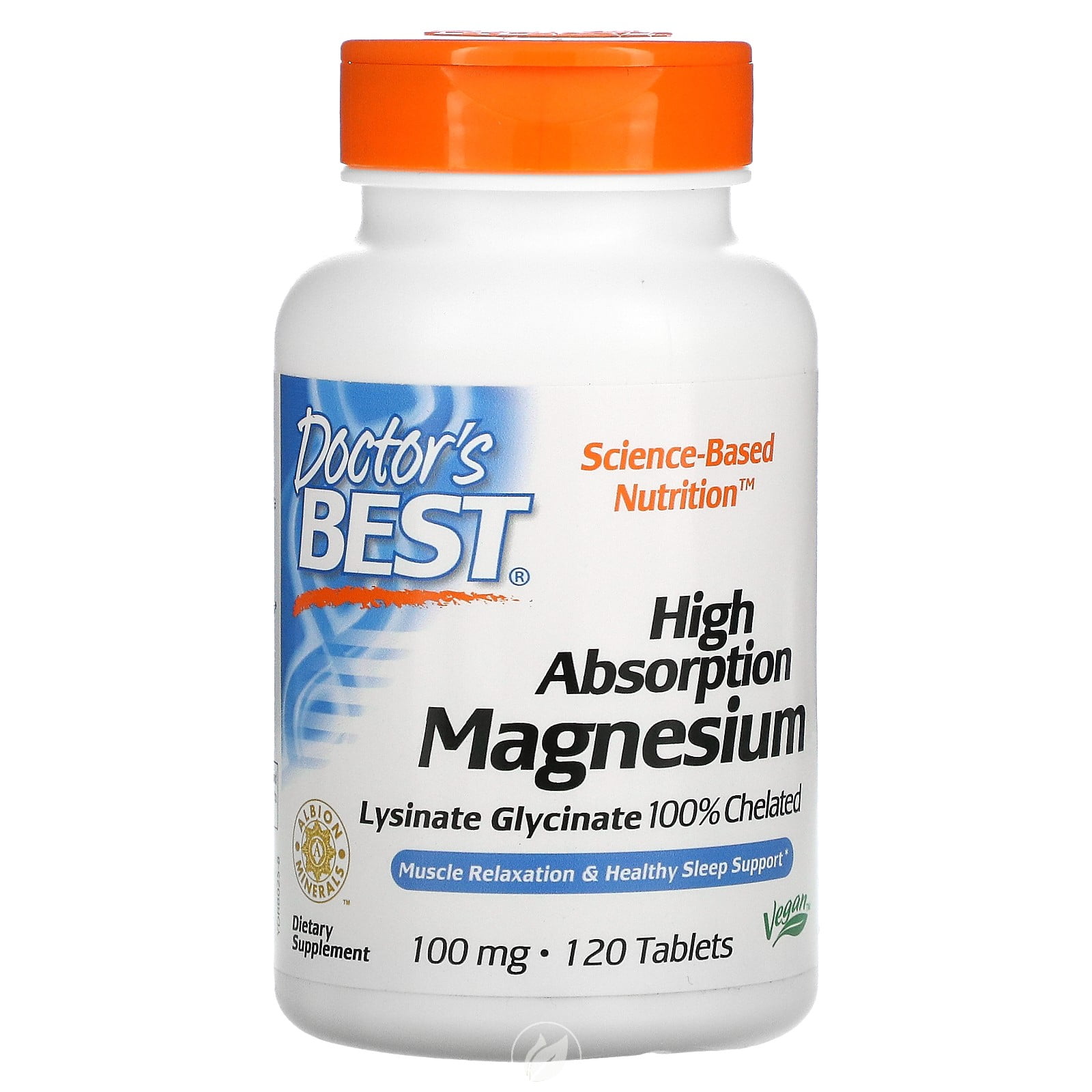 Doctor's Best High Absorption Magnesium Glycinate Lysinate, 100