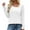 White, variant on Women'S Casual Tops Solid Color Oblique Neck Button Fashionable Loose Long-Sleeved T-Shirt Top Square Neck Button Blouses Outfits Fall Clos