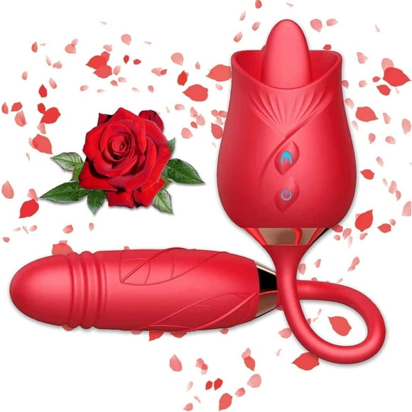 Rose Toys, 2 in 1 Rose Sex Toys Vibrators for Women G Spot Vibrator Partner Toys for Adult Pleasure Stimulator