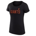 thumbnail image 2 of Women's G-III 4Her by Carl Banks  Black San Francisco Giants Dot Print Fitted T-Shirt, 2 of 3