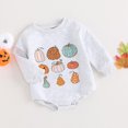 thumbnail image 2 of Gupgi 0-18M Unisex Baby Halloween Bodysuits Infant Long Sleeve Pumpkin Print Fall Rompers, 2 of 7
