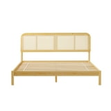 Walker Edison Boho Rattan-Panel King Platform Bedframe, Natural ...