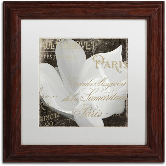 Trademark Fine Art "Fleurs Blanc II" Canvas Art by Color Bakery White Matte, Wood Frame