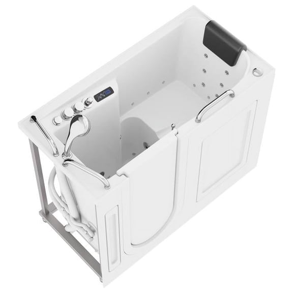 SWCORP 2753FLWL, White, Acrylic, 27"x53", 60-Gallon Walk-In Bathtub