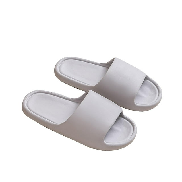 Mens and Womens Home Slippers Simplicity Solid Color Quick Drying Soft Sole Comfortable Non-Slip Indoor and Outdoor EVA Slippers Gray-03