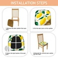 thumbnail image 4 of Lemon Pattern Seat Covers for Dining Room Chairs Set Of 4,Stretch Printed Washable Chair Seat Cover with Elastic Ties and Button,Removable Waterproof Couch Cushion Covers, 4 of 6