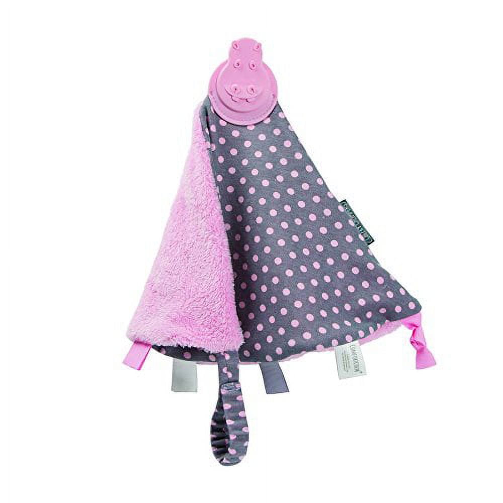 Cheeky Chompers Comfortchew Teething Blanket in Polka Dot Pink