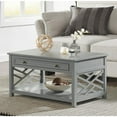 thumbnail image 3 of Alaterre Furniture Coventry Classic 36" Wood Coffee Table with Drawer and Open Shelf, Traditional Modern Décor for Storage and Display in Living Room, Gray, 3 of 13