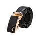thumbnail image 1 of Cinturón de cuero automático de hebilla ratchet para hombre Allegra K, negro-dorado, cintura de 34-36 pulgadas, 1 of 5